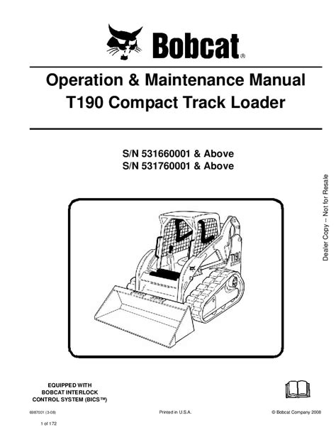 what is the weight on bobcat t190 skid steer|bobcat t190 manual pdf.